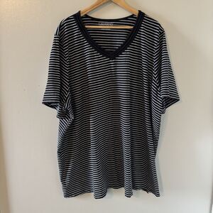 Catherines Suprema Collection Shirt Black White Striped Top Sz 4X